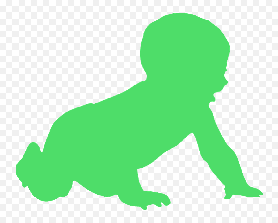 Baby Silhouette - Crawling Baby Silhouette Green Clipart Emoji,Emotion Silhouette