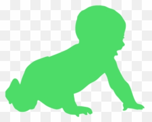 Baby Silhouette - Crawling Baby Silhouette Green Clipart Emoji,Emotion Silhouette