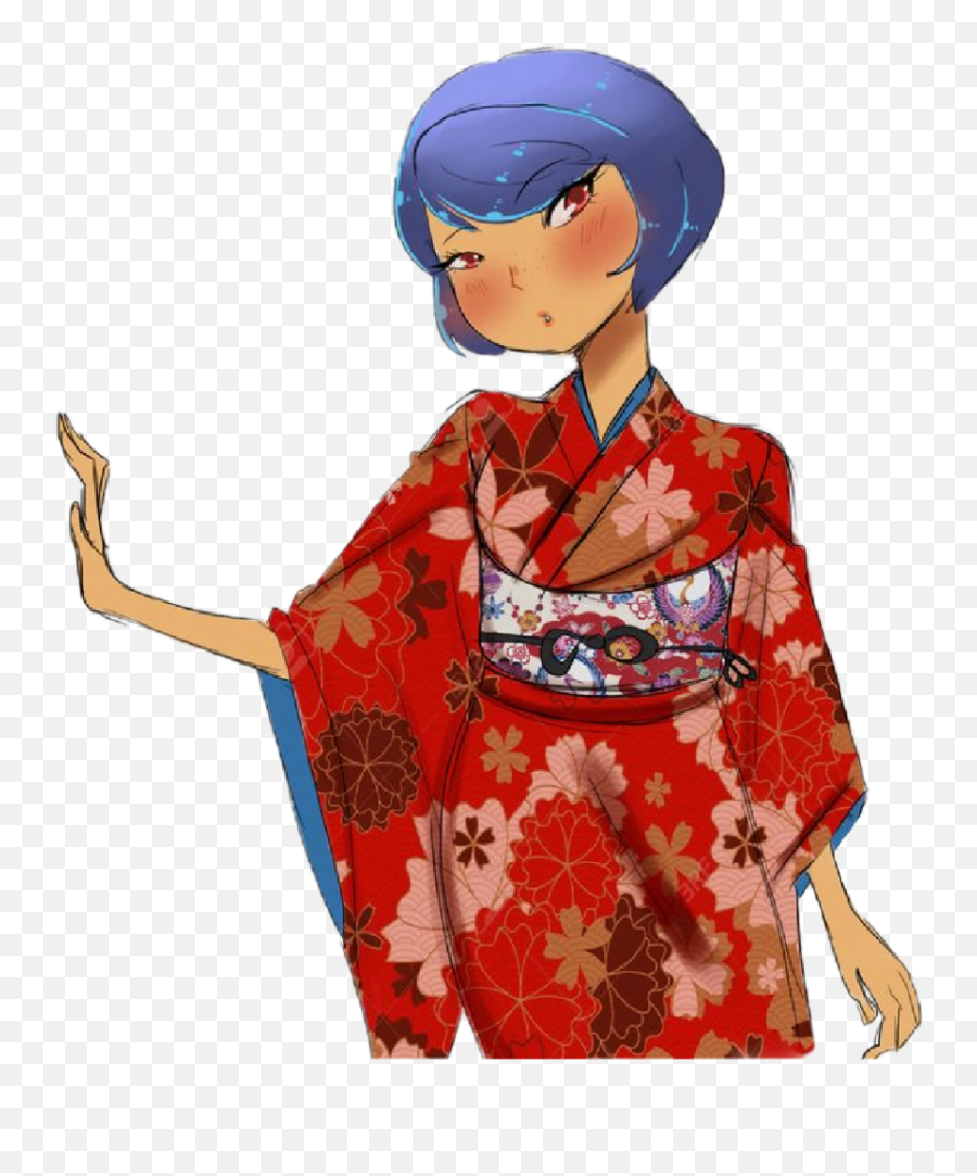 Largest Collection Of Free - Toedit Samuraj Stickers Miraculous Ladybug Kimono Emoji,Mask Kimono Party Emoji