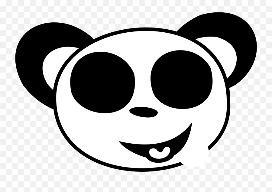 Coloring Sheet Of A Panda Face - Emoji Image Black And White Clipart,Bear Emoticon