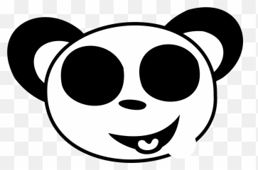 Coloring Sheet Of A Panda Face - Emoji Image Black And White Clipart,Bear Emoticon