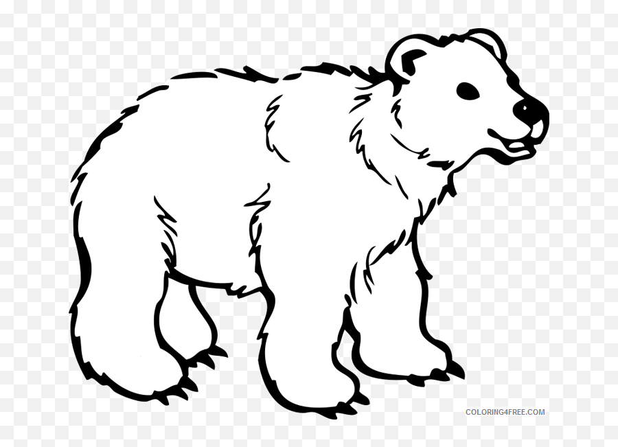 Polar Bear Coloring Pages Polar Bear 5 - Colouring Picture Of Bear Emoji,Ice Bear Showing Emotion