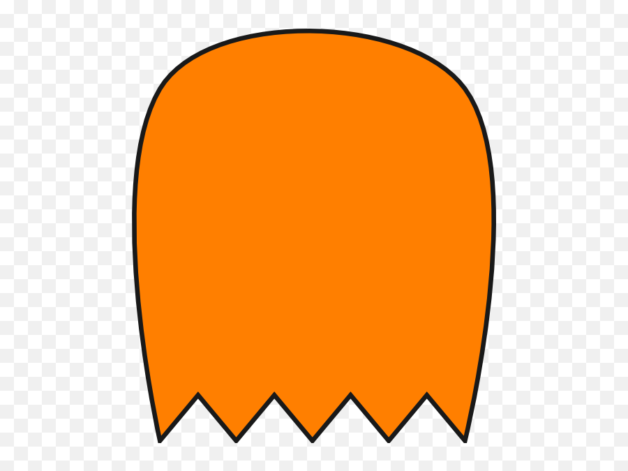 Orange Pacman Ghost Clip Art At Clkercom - Vector Clip Art Pacman Ghost With No Eyes Clipart Emoji,Facebook Emoticons Pacman