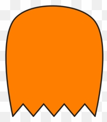 Orange Pacman Ghost Clip Art At Clkercom - Vector Clip Art Pacman Ghost With No Eyes Clipart Emoji,Facebook Emoticons Pacman