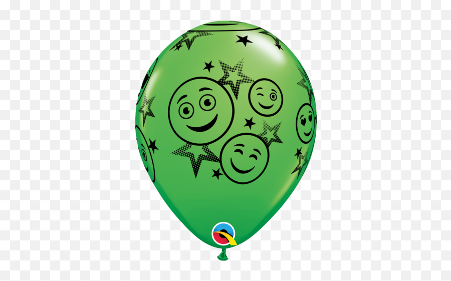 Smiley Faces - Green And Purple Balloon Emoji,Confetti Emoticon