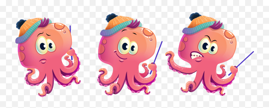 Marty Octo - Smarty Character Animator Puppet Graphicmama Dot Emoji,Octopus Capable Of Emotion