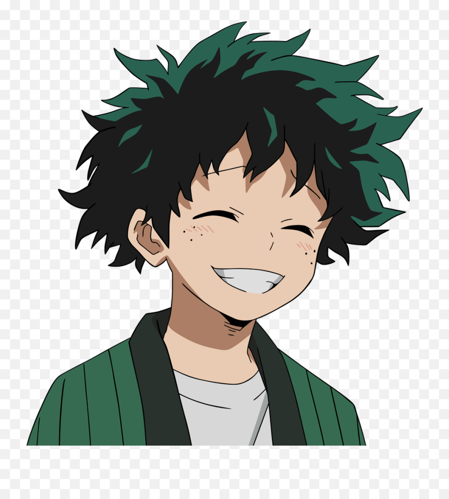 Midoriya Izukumidoriya Bnha Sticker - Deku Cute Smile Emoji,My Hero ...