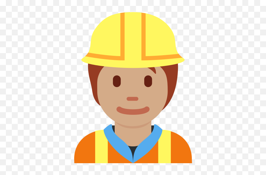 Medium Skin Tone Emoji - Hard Hat Construction Worker Clipart,Construction Worker Scenes And Emotions