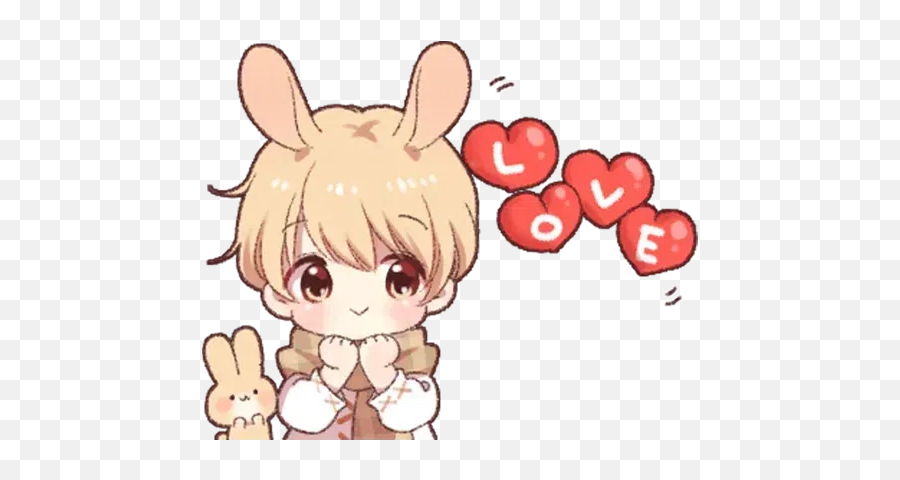 Anime Stickers For Whatsapp - Stickers Cloud Bunny Boy Line Sticker Emoji,Mirai Kuriyama Emojis