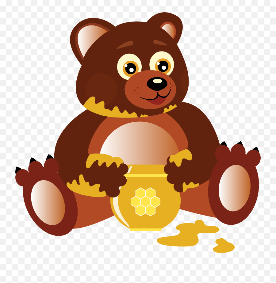 Free Photo Honey Hungry Cute Mess Bear - Bear Cartoon Eating Honey Emoji,Teddy Bear Emotion Wheel