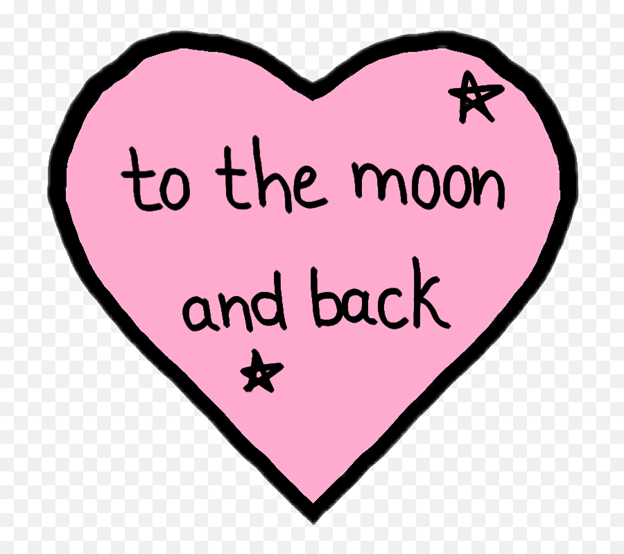 Pink Moon Ily I Love You To Sticker - Moon Heart Free Clip Art Emoji,Love You To The Moon And Back Emoji Images