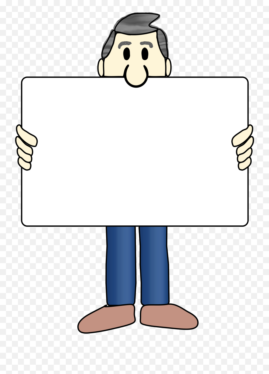 Cartoon Man With Blank Board Free Image Download Emoji,Men And Emotions Presentation