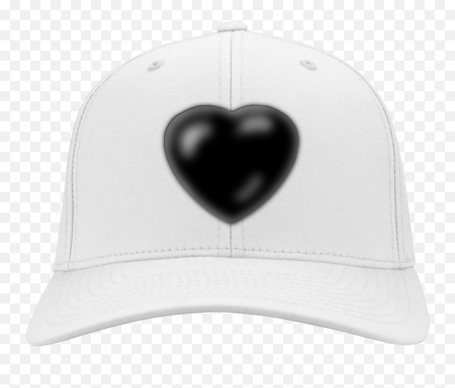 Black Heart Flex Fit Twill Baseball Hat - Unisex Emoji,Maroon Heart Emoji