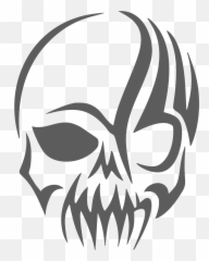 Drawing Skull Art Clip Art - Scary Png Download 17422247 Emoji,Face And Emotion Skull