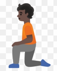 Person Kneeling Dark Skin Tone Emoji - Person Kneeling,Change Emoji Skin Tone Android