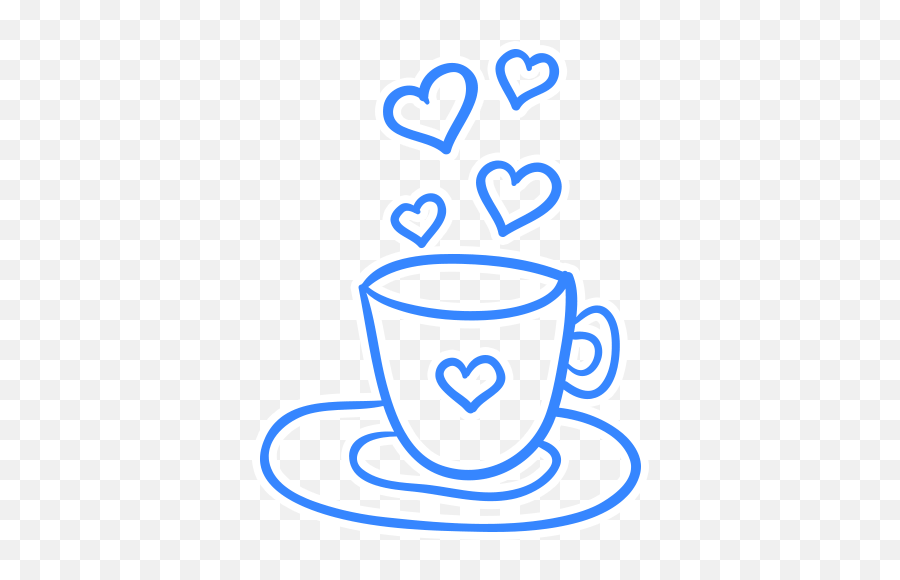 Class Coffee Heart Doodle Sticker - Saucer Emoji,Coffee And Heart Emoji
