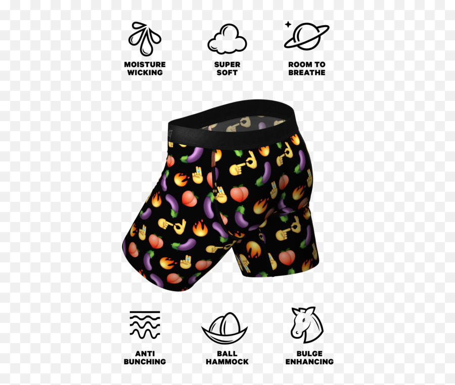 Long Leg Emoji Ball Hammock Pouch - Monster Smash Underwear,Xrated Emojis