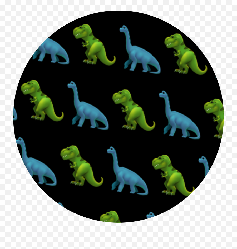 Dinosaur Emoji Background Sticker - Green Dinosaur Black Background,Dinosaur Emoji