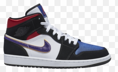 Apply Jordan Force Fields In Usa - Aj1 Mid Blue Red Purple Emoji,Emoji Shoes Jordans