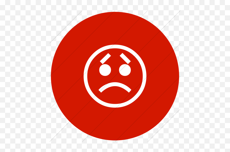 Iconsetc Flat Circle White On Red Classic Emoticons - Dot Emoji,Disappointment Emoticon