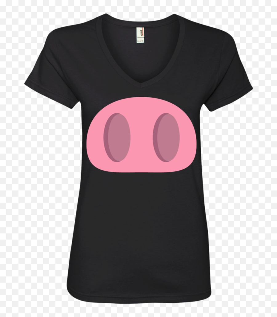 Pig Nose Emoji Ladies V Neck T Shirt - Portable Network Graphics,Nose Emoji