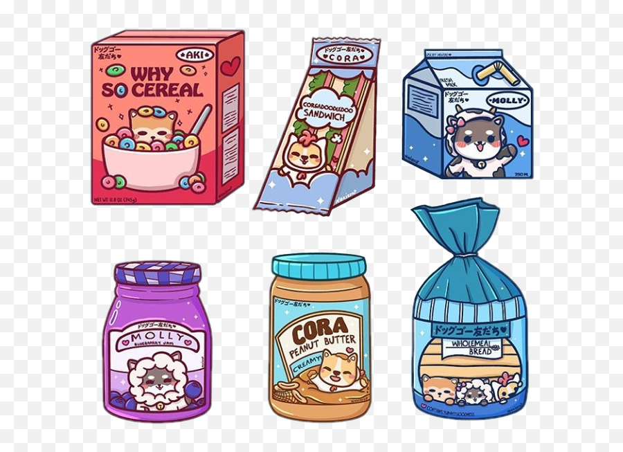 Kawaii Comida Perros Sticker - Food Storage Emoji,Emoji Cora??o
