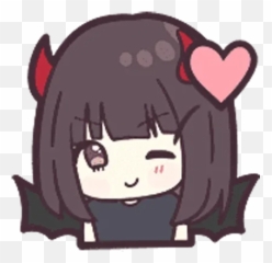 Telegram Sticker From Menhera Chibi Pack Emoji,Anime Girl Lying On The Ground Emoji