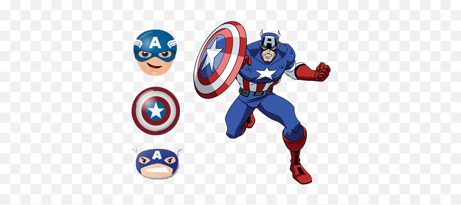Superhero Emoji Keyboard For Android U0026 Ios Downloademoji - Captain America Cartoon Png,Android Emoji