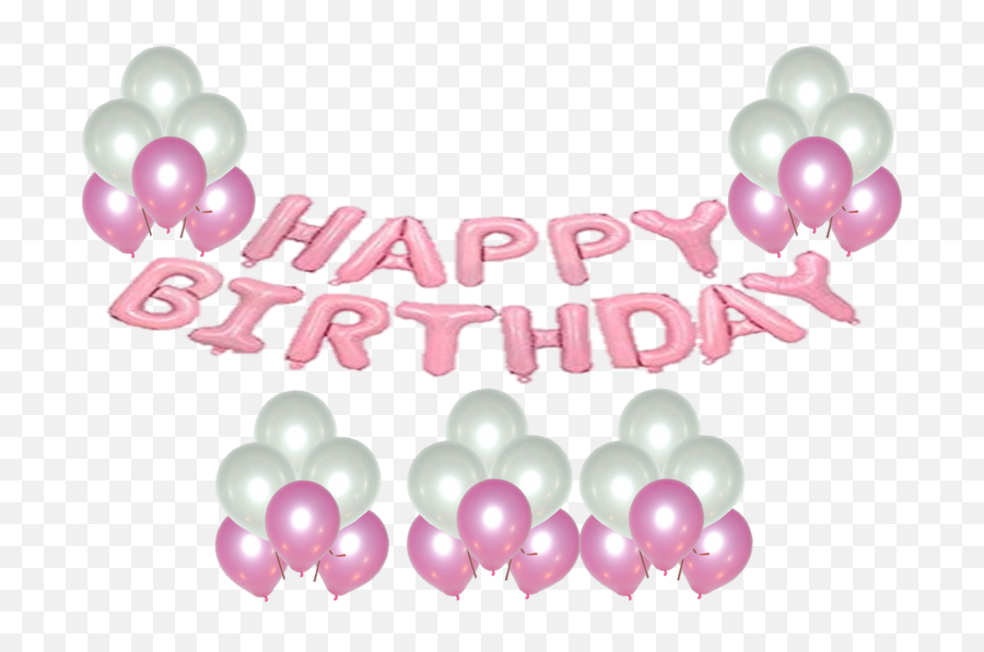 Happy Birthday Foil Balloon - Pink Letters Balloon Emoji,Emoji Balloons For Sale
