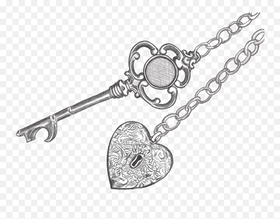 Key Heart Locket Sticker By Carla - Key And Locket Drawing Emoji,All The Emojis Key And Chain