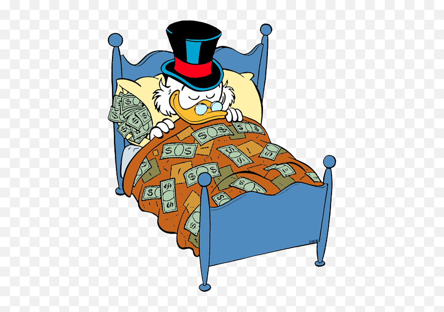 Ducktales Clip Art - Scrooge Bed Of Money Emoji,Is Scrooge Mcduck A Red Emoji