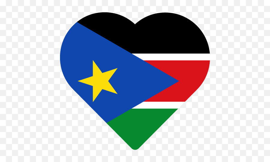 Vector Country Flag Of South Sudan - Heart Vector World Flags South Sudan Flag Emoji,American Flag Waving Emoticon