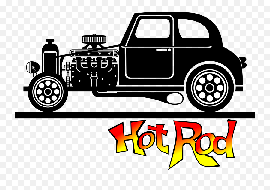 Free Hot Rod Clipart Black And White - Hotrod Word Emoji,Hot Rod Car Emojis