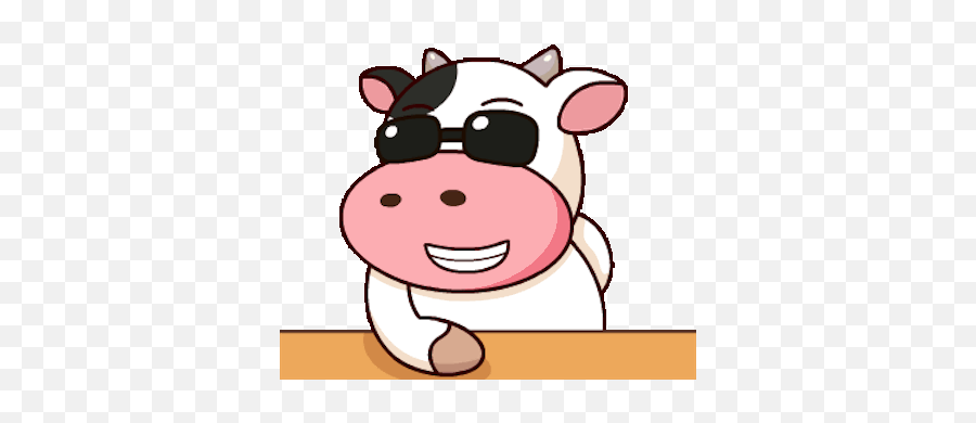 Milk Cow Party Time Animated By Van Khanh Nguyen - Cartoon Cute Cow Gif Emoji,Cute Little Cow Emoticon