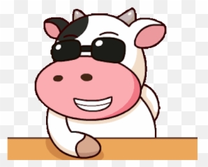 Milk Cow Party Time Animated By Van Khanh Nguyen - Cartoon Cute Cow Gif Emoji,Cute Little Cow Emoticon