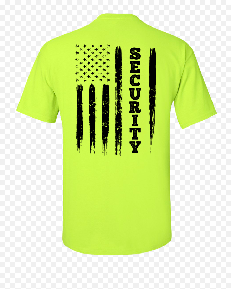 Security T - Shirt American Flag Security Staff First Responder Flag Short Sleeve Tshirtsafety Greensmall Emoji,Betsy Ross Flsg Emoticon For Android