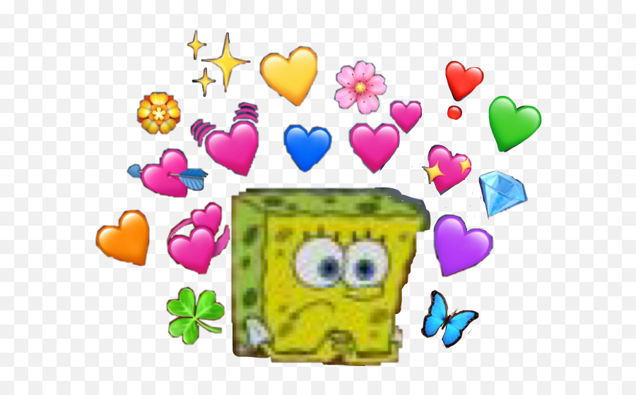 Heart Emoji Meme Transparent Background - Spongebob With Heart Emojis,Heart Emojis Meme