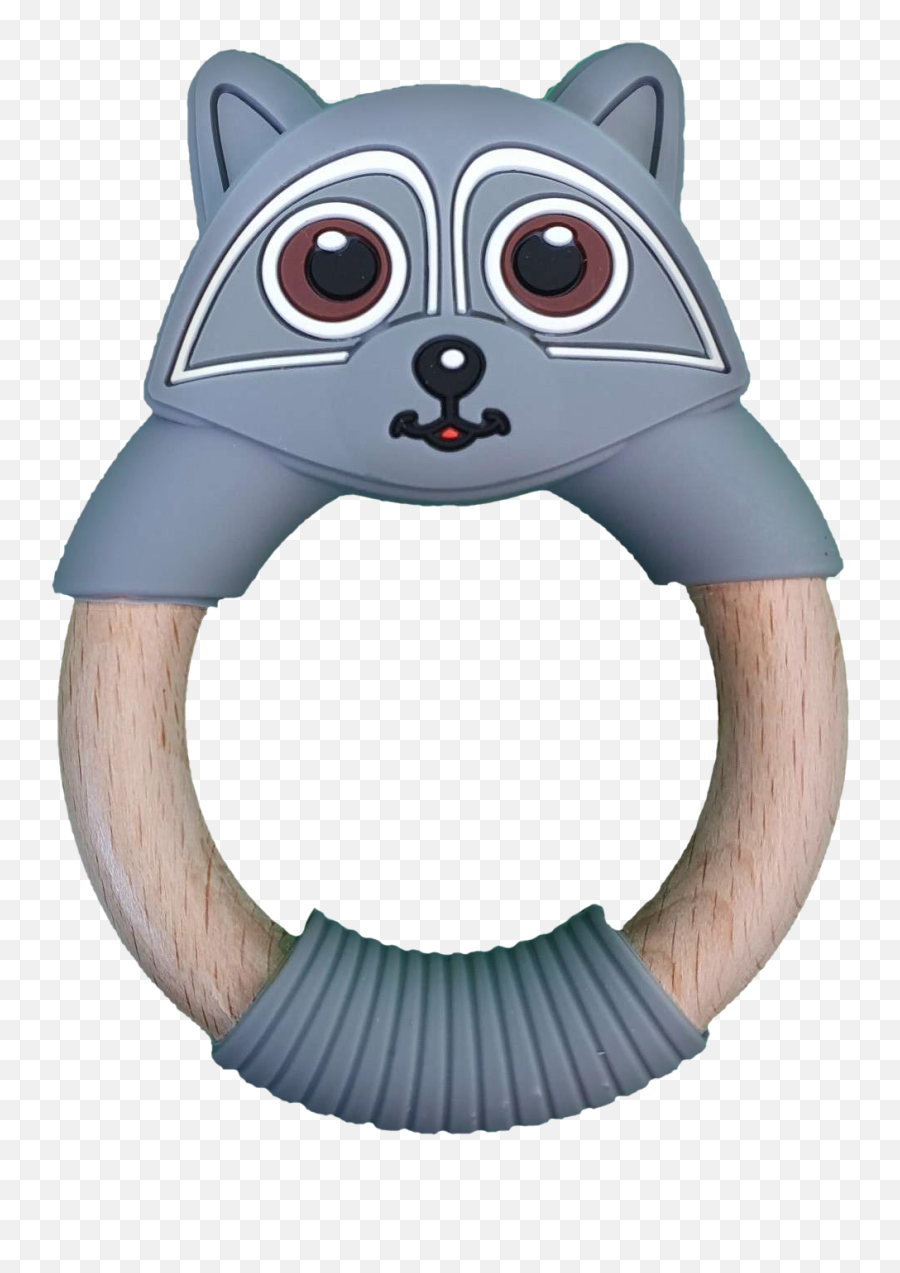 Kapai Kiwi Raccoon Wooden Teether Ring Emoji,Easel Stand Emoji