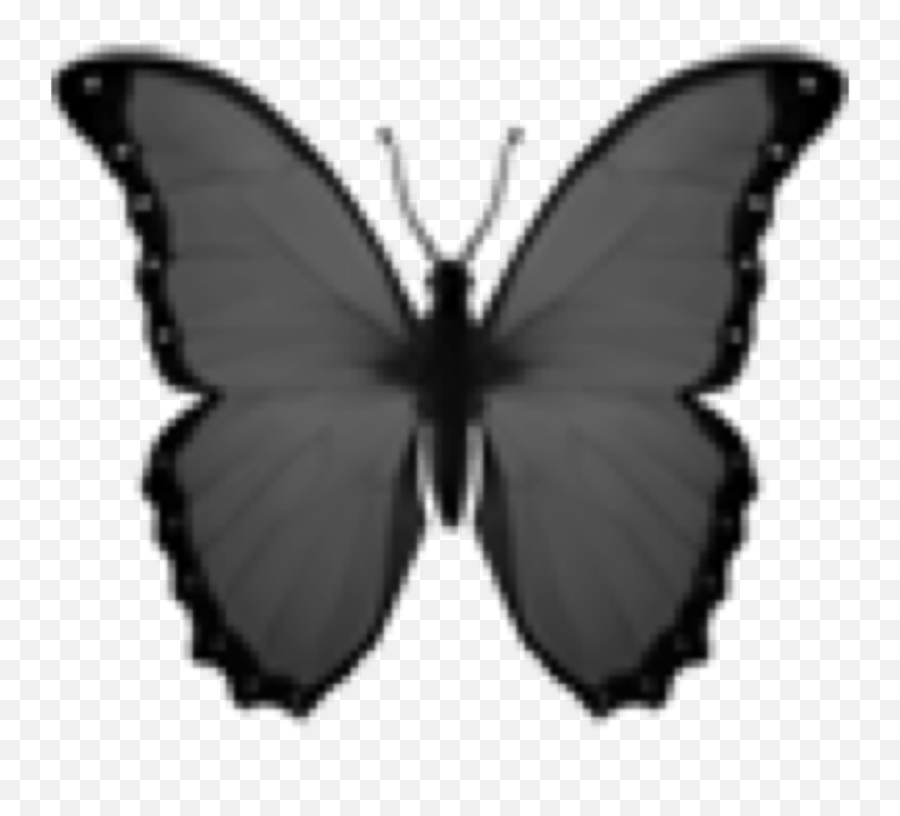Black Gray Butterfly Emoji Sticker - Purple Butterfly Aesthetic Png,Black Emoji
