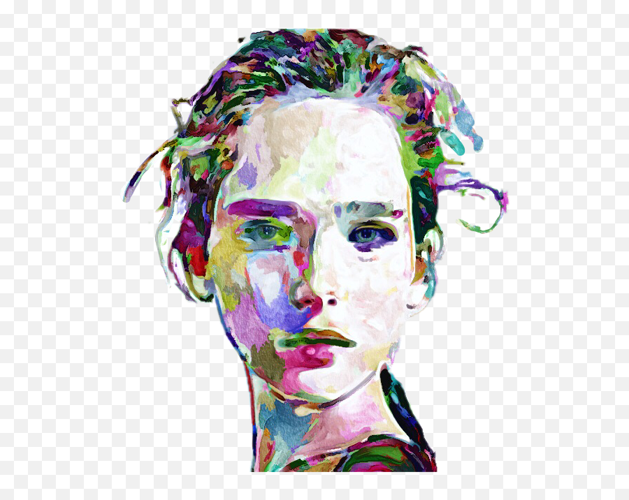 Art Woman Portrait Freetoedit Sticker - Hair Design Emoji,Emoji Self Portrait