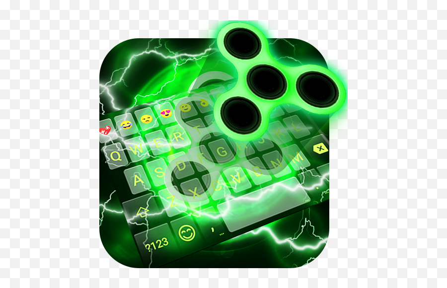 Fidget Spinner Neon Keyboard Theme - Dot Emoji,Emoji Spinner