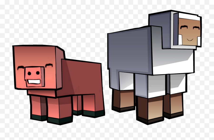Minecraft Pig And Sheep By Enr1 D5lhhls - Animated Minecraft Pig Png Emoji,Pig Emoji Wallpaper