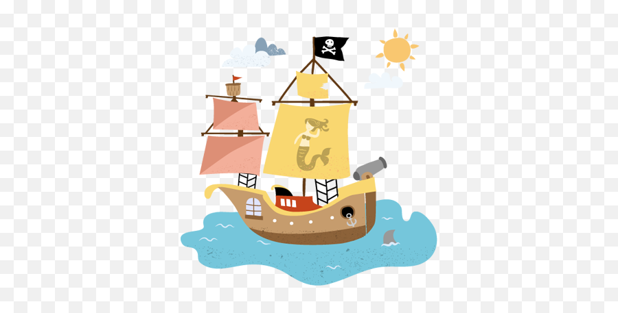 Pirate Ship Kids Wall Sticker Emoji,Pirate Emoji