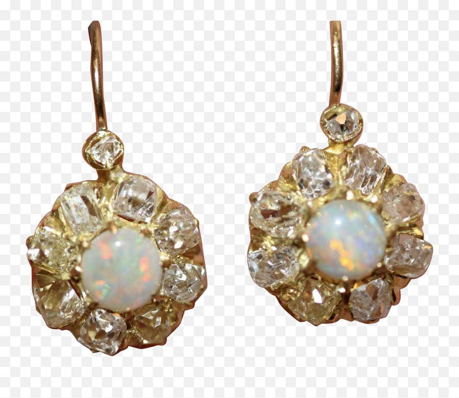 Those Stunning Victorian Opal And - Edwardian Opal Diamond Earrings Emoji,Diamond Made Out Of Diamond Emojis