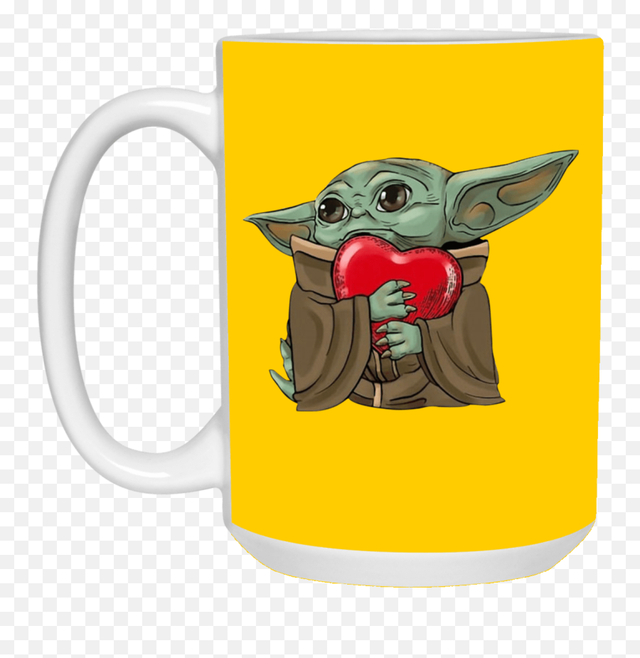 Baby Yoda Hug Heart Valentine S Day Gift Mug Tmerch Store - Yoda The Best Wife In The Galaxy Mug Emoji,Primo Discord Emojis