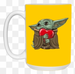 Baby Yoda Hug Heart Valentine S Day Gift Mug Tmerch Store - Yoda The Best Wife In The Galaxy Mug Emoji,Primo Discord Emojis