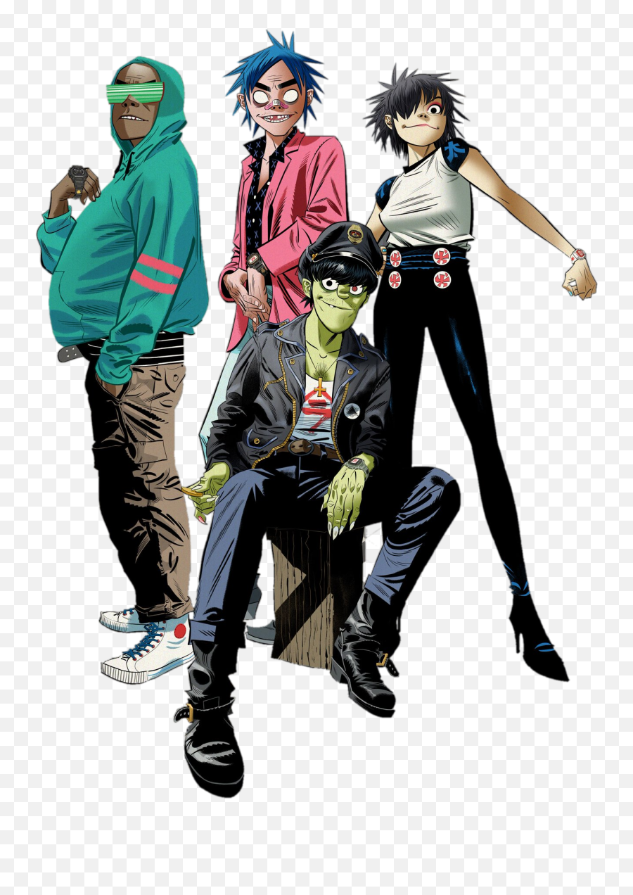 Members Of The Band Gorillaz - Gorillaz Characters Emoji,Band Be Emotion Miss