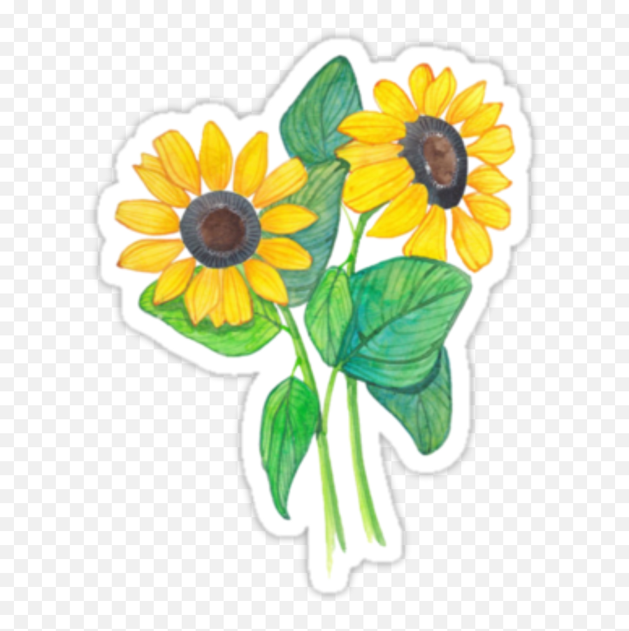 Tumblr Flowers Sticker Png Picsart - Flower Sticker Png Emoji,Sun Flower Emoji