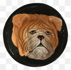 Italian Mid Century Hand Painted Pottery Bulldog Faced Bowlcatchall Emoji,Shar Pei Emoticon