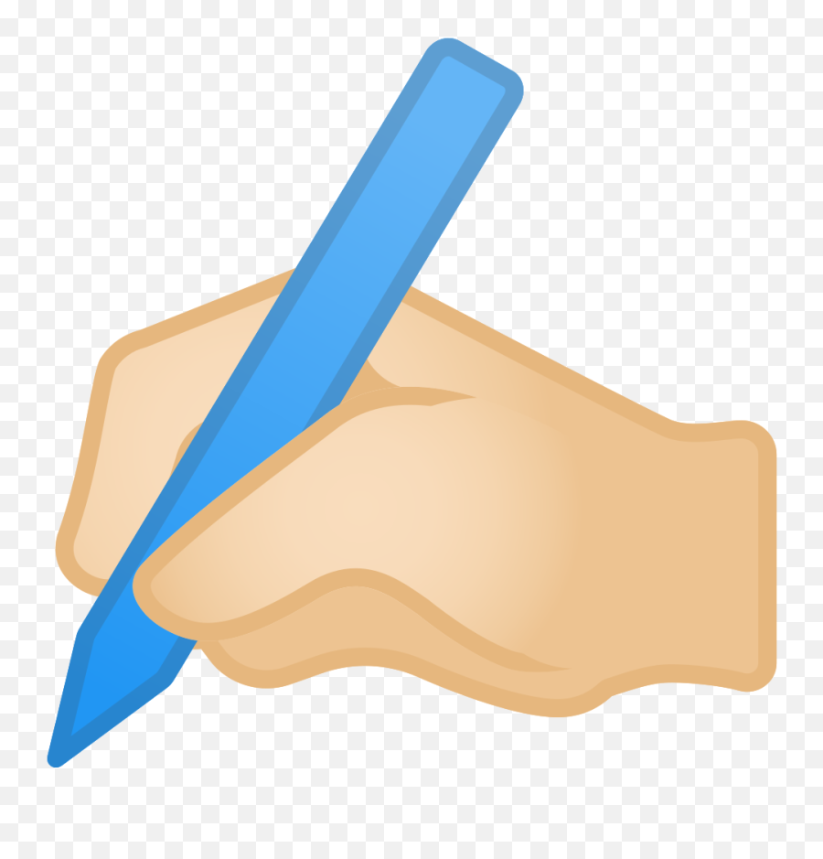 Writing Hand Emoji With Light Skin Tone - Hand Writing Emoji Png,Pencil Emoji